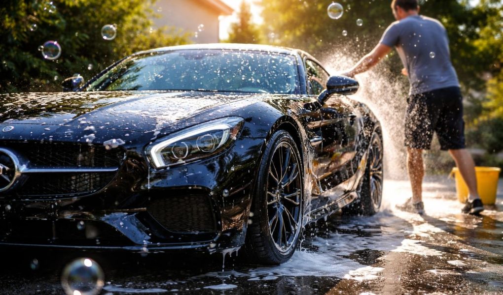 voiture-etincelante-lavage-soap-reflets