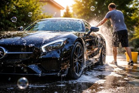 voiture-etincelante-lavage-soap-reflets