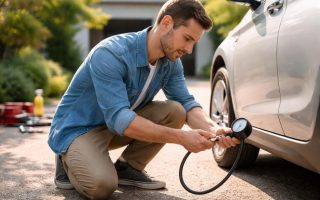 personne-voiture-pression-pneus-manometre