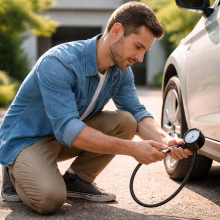 personne-voiture-pression-pneus-manometre