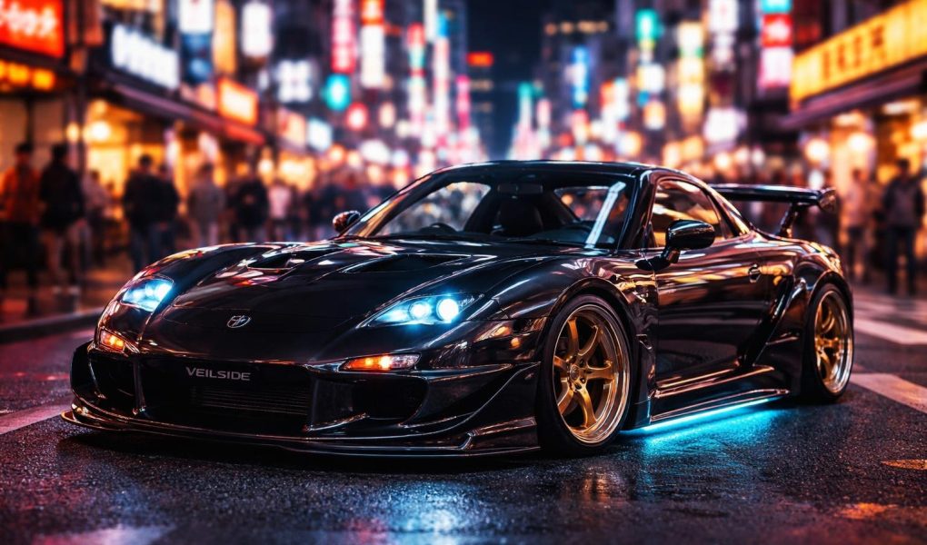 voiture-sport-rx7-veilside-tokyo-nuit