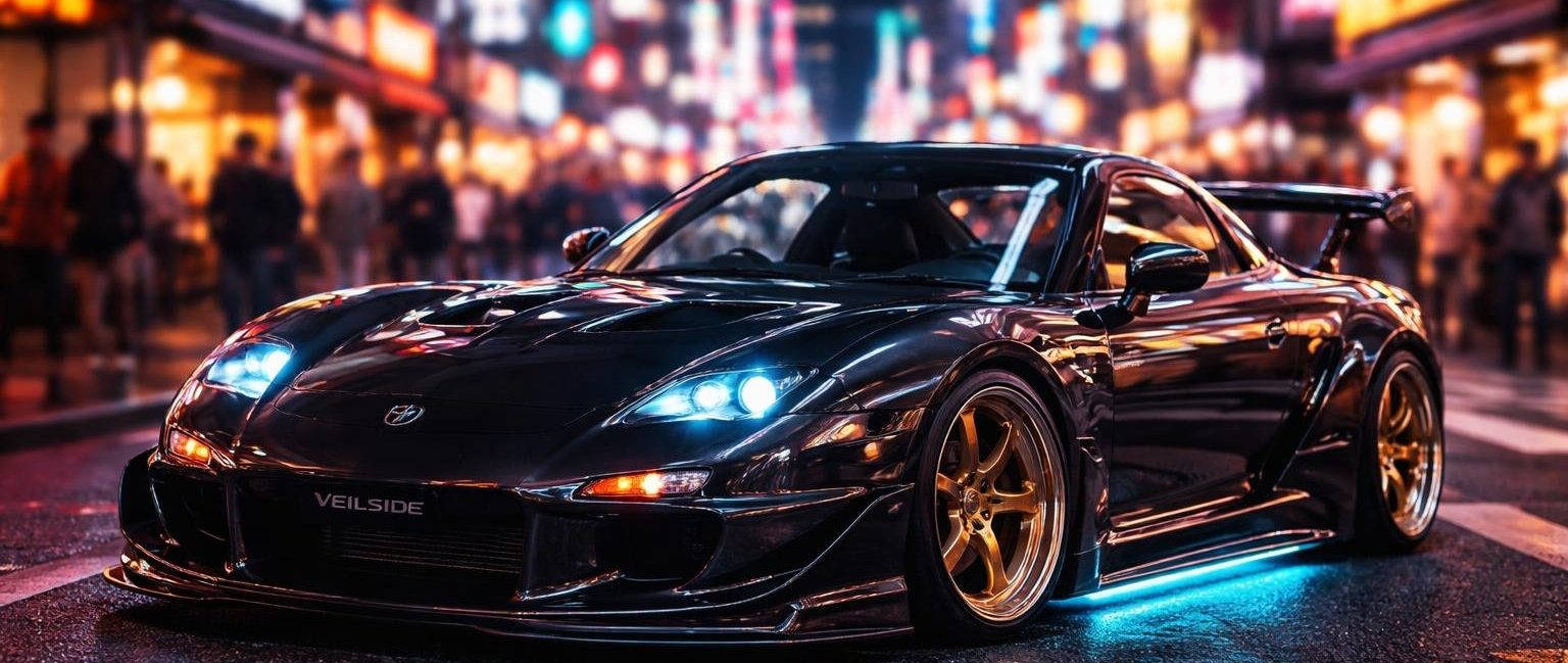 voiture-sport-rx7-veilside-tokyo-nuit