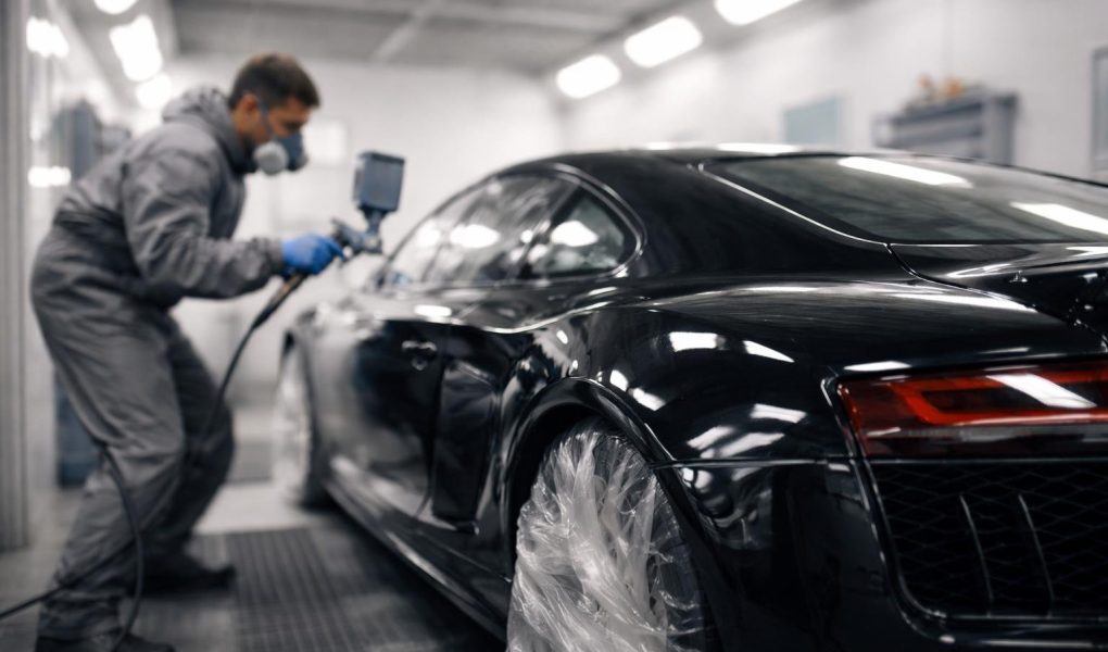 voiture-brillante-peinture-atelier-flou