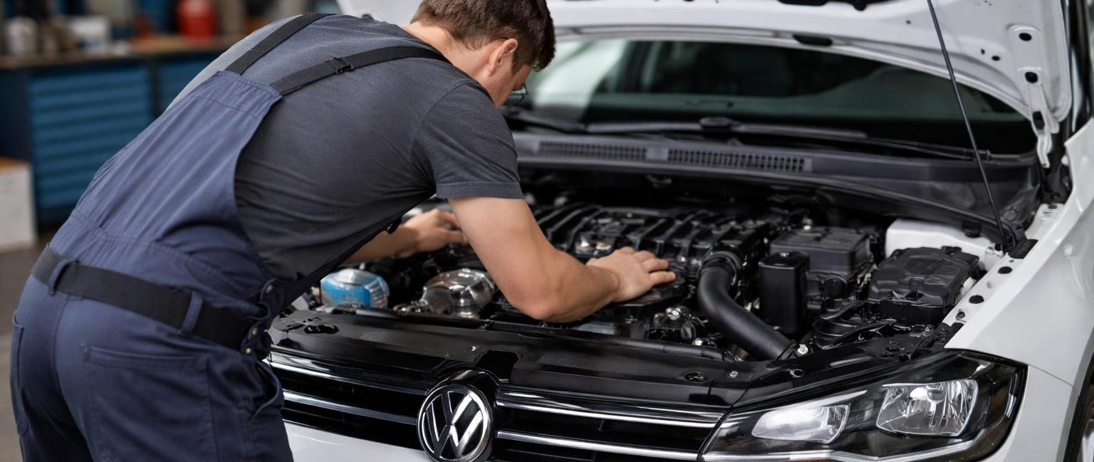 homme-capot-volkswagen-garage