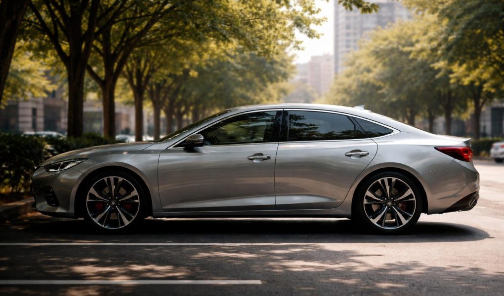 voiture-moderne-arbres-parking-urbain