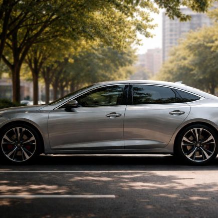 voiture-moderne-arbres-parking-urbain