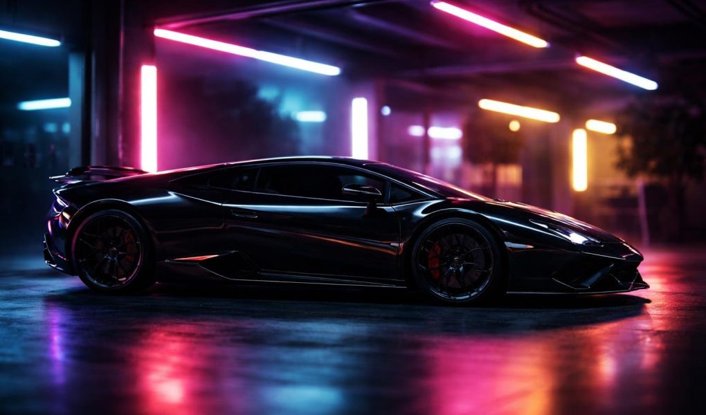 lamborghini-profil-garage-neons-reflets