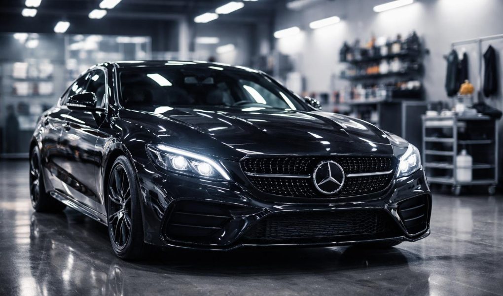 voiture-elegante-reflets-atelier-moderne