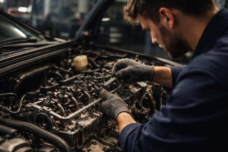 mecanicien-ajustant-moteur-atelier-flou